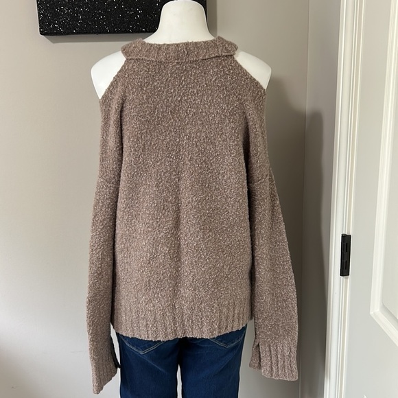 Anthropologie Moth Cut out Cold Shoulder Sweater Merino Wool Alpaca Blend Sz M - Picture 7 of 13